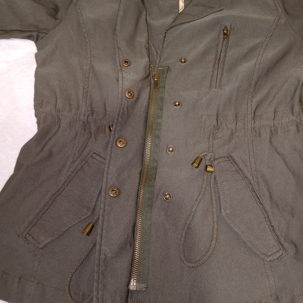 Eden Society Laysha Cargo Jacket Women Size Small Olive Military Utility - Picture 9 of 12